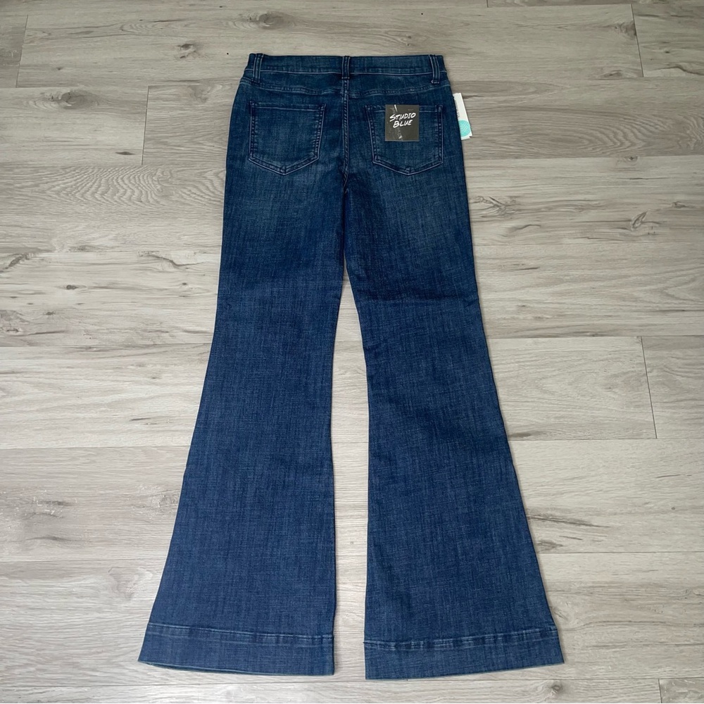 Studio Blue Stormy High Rise Ultra Flare Jean 29 Retro Chic Bohemian Coquette - Picture 3 of 10